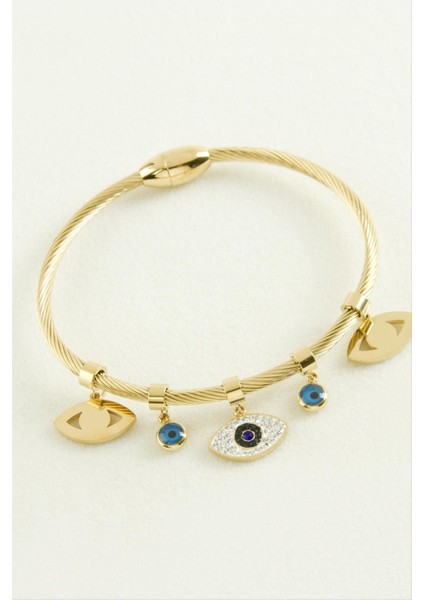 Göz Lüks Çelik Kelepçe Bileklik