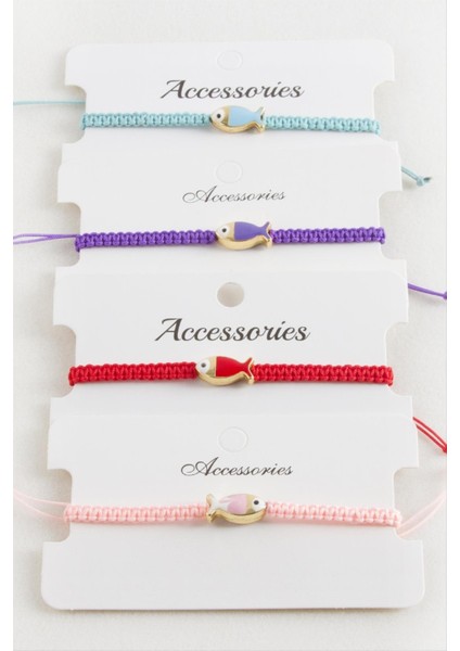 Balık Mineli Makrome Örgülü Bileklik