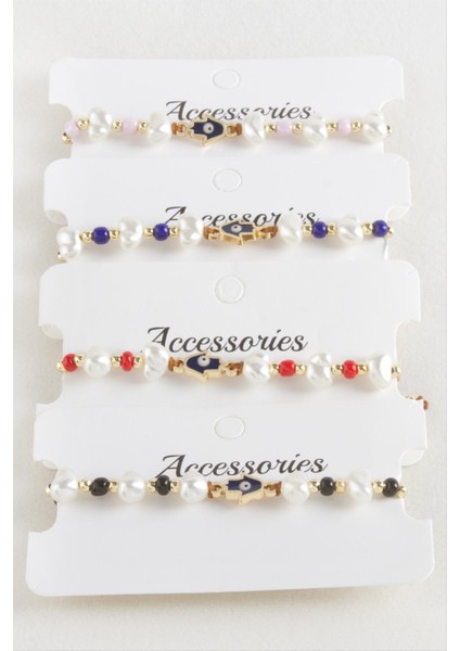 Ftm Ana Eli Boncuk Inci Makrome Ip Bileklik