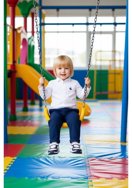 Hakim Yaka Nakışlı Gömlek ve Esnek Bel Dokuma Pantolon Erkek Çocuk Kombin Kaliteli Şık Rahat modelleri