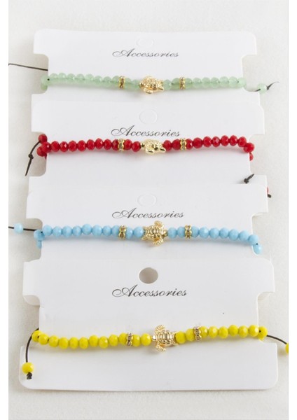 Kaplumbağa Kristal Makrome Ip Bileklik