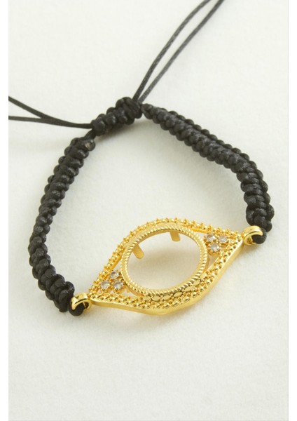 Çeyrek Altın Koyulabilir Makrome Örgülü Bileklik