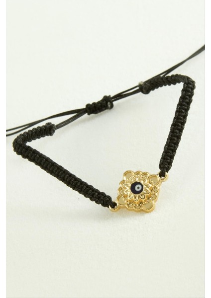 Nazar Çiçek Makrome Ip Bileklik