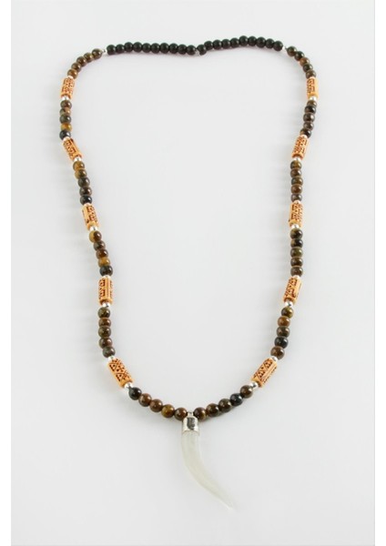 Fil Dişi Kaplangözü Doğaltaş Kolye