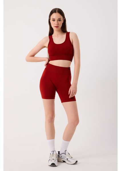 Essential Spor Şort Yüksek Bel Esnek Şekillendirici ve Toparlayıcı Seamless Tayt Kısa Şort indirimleri