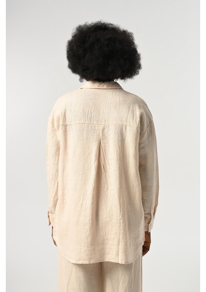 Kadın %100 Keten Tek Cepli Gömlek indirimleri