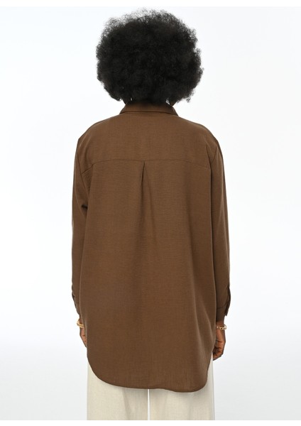 Kadın Nakış Işlemeli Oversize Kesim Düz Renk Gömlek indirimleri