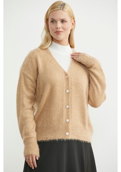 Pamuklu Yumoş Triko Hırka - Karamel modelleri