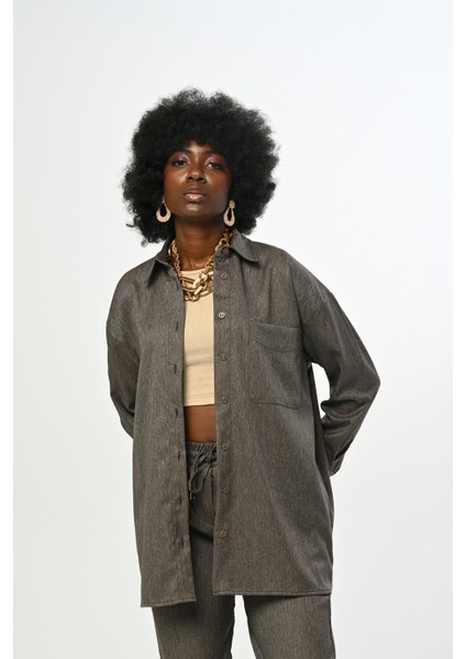 Kadın Düz Renk Tek Cepli Gömlek modelleri