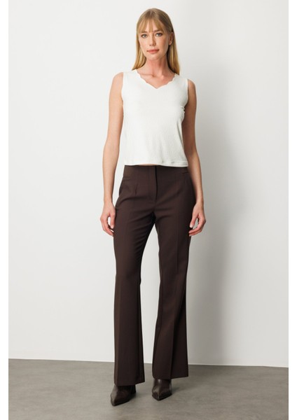 Kadın Dilim Yaka Simli Bluz 61389 Ekru modelleri