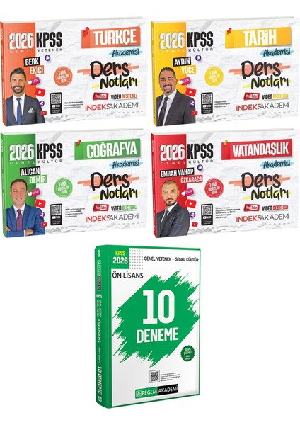 2026 Kpss Türkçe Tarih Coğrafya Vatandaşlık Akademisi Ders Notları - 2026 Kpss Ön Lisans Çözümlü 10 Deneme