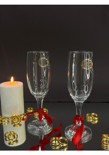 Şampanya Kadehi̇ Yüzük Fi̇gürlü 2'li̇ modelleri