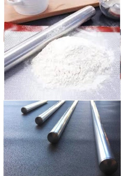 1 Adet Küçük Boy (60 Cm) Alüminyum Paslanmaz Oklava Hamur Yufka Açma Oklavası fiyatları