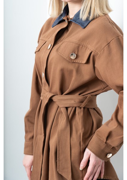 Denim Dream Kuşaklı Oversize Ceket 8624