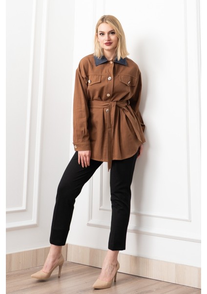 Denim Dream Kuşaklı Oversize Ceket 8624 fiyatları