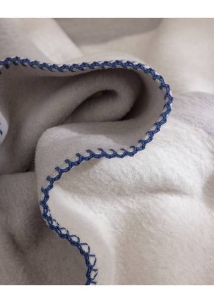 Eroux Çift Kişilik Jakarlı Pamuklu Battaniye - Gri/beyaz