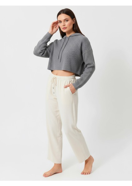 Düz Paça Eşofman Altı Bej 3011