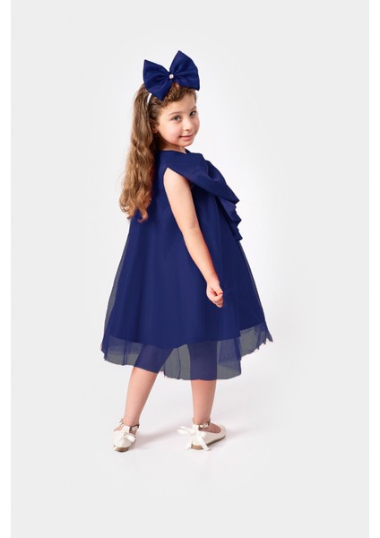 Kız Çocuk Abiye Elbise Büyük Fiyonk Detaylı Özel Gün Parti Elbisesi fiyatları