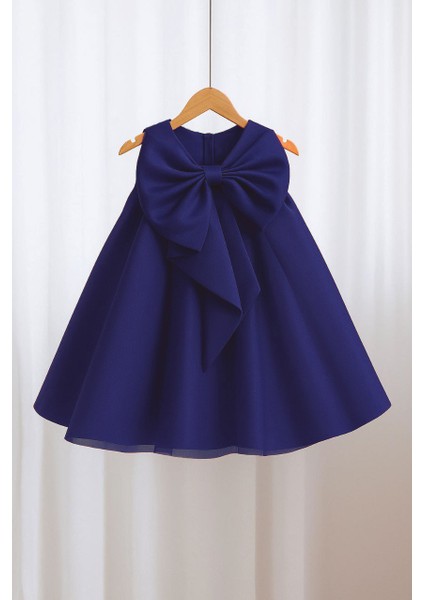 Kız Çocuk Abiye Elbise Büyük Fiyonk Detaylı Özel Gün Parti Elbisesi modelleri