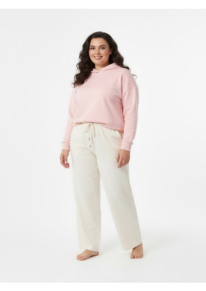 Düz Paça Büyük Beden Eşofman Altı Bej 2016 modelleri