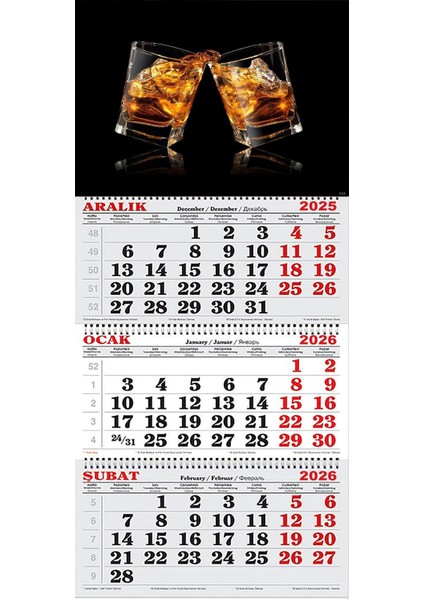 2026 Yılı Gemici Takvimi-Viski Bardağı