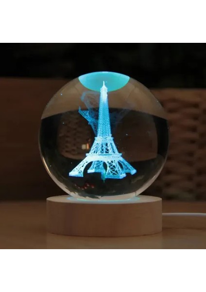 Dekoratif Eyfel Kulesi Tasarımlı Işıklı Cam Küre modelleri