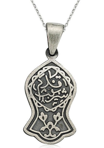 Gümüş Kadem-i Şerif Kolye