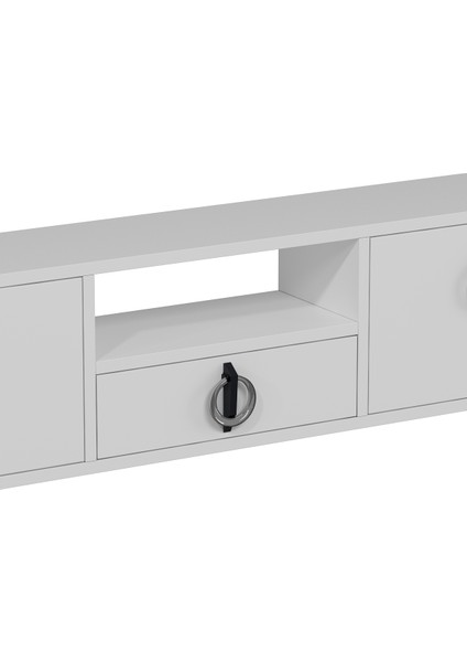 1321DROPDD-32 Duvara Montaj Tv Sehpası-Beyaz-Gümüş indirimleri