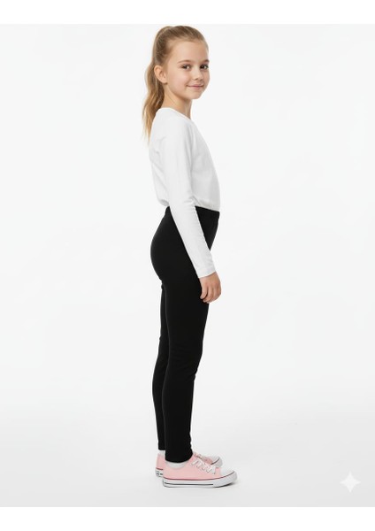 Kız Çocuk Pamuklu Likralı Şardonlu Mevsimlik Tayt fiyatları