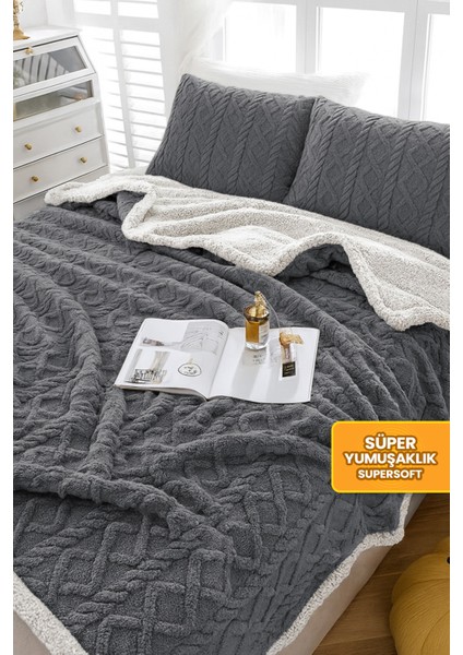 Pufly Jakar Sherpa Battaniye Seti Çift Kişilik 3 Parça Yumuşak Peluş Wellsoft Yatak Örtüsü fiyatları