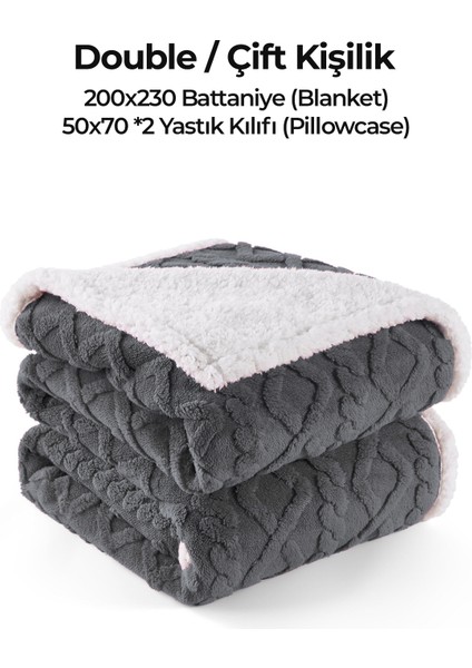 Pufly Jakar Sherpa Battaniye Seti Çift Kişilik 3 Parça Yumuşak Peluş Wellsoft Yatak Örtüsü fırsatları