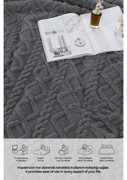 Pufly Jakar Sherpa Battaniye Seti Çift Kişilik 3 Parça Yumuşak Peluş Wellsoft Yatak Örtüsü indirimleri