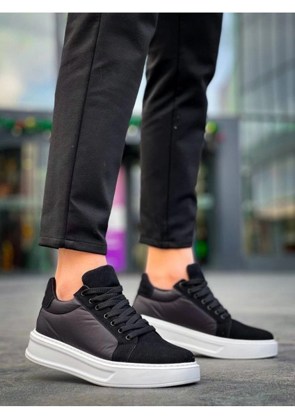KB-046 Kuback Siyah Paraşüt Beyaz Yüksek Taban Günlük Spor Ayakkabı modelleri