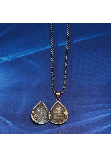 Içi Açılabilen Dualı El Işçiliği 925 Ayar Gümüş Erkek Kolye fiyatları