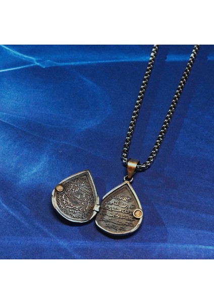 Içi Açılabilen Dualı El Işçiliği 925 Ayar Gümüş Erkek Kolye fırsatları