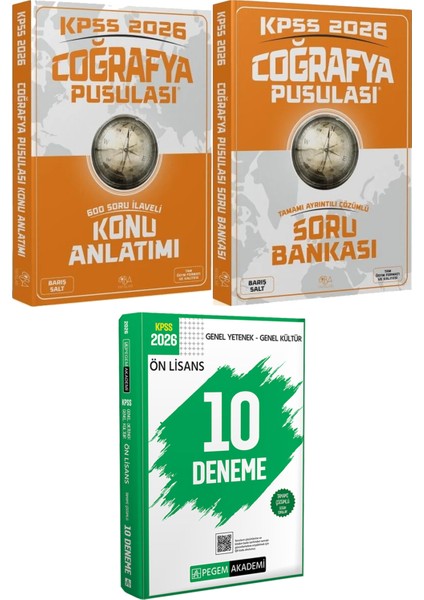 2026 Kpss Coğrafya Pusulası Konu Anlatımı ve Soru Bankası - 2026 Kpss Ön Lisans Çözümlü 10 Deneme