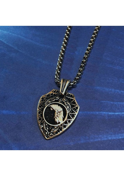 Pusula Figürlü El Işçiliği 925 Ayar Gümüş Erkek Kolye