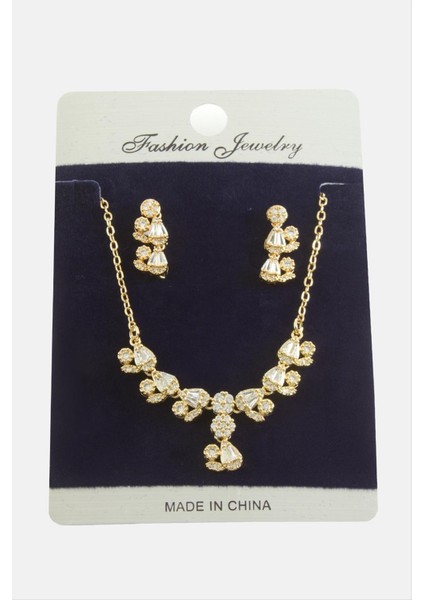 Damla Zirkon Taşlı Set Kolye