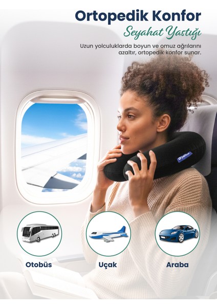 Ortopedik Seyahat Yastığı Visco Boyun Destekli Seyahat Yastığı