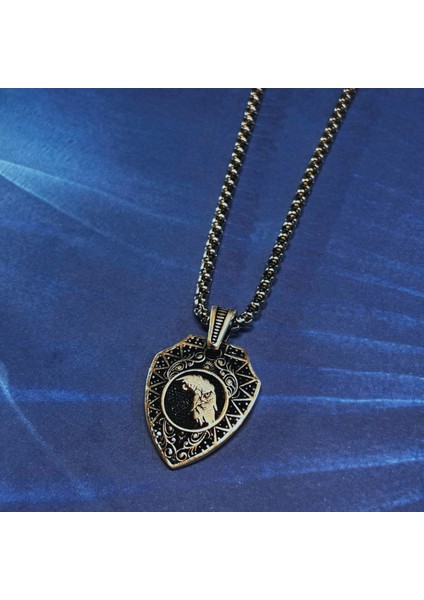 Pusula Figürlü El Işçiliği 925 Ayar Gümüş Erkek Kolye modelleri