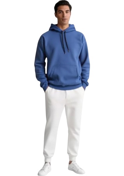 Erkek Kapüşonlu Kanguru Cep 3 Iplik Puf Yumuşacık (Içi Polarlı)