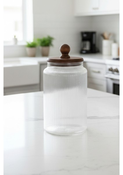 Valden Cam Akasya Vakum Kapaklı Saklama Kabı – Çay Kahve Bakliyat Kavanozu 1700 ml fiyatları