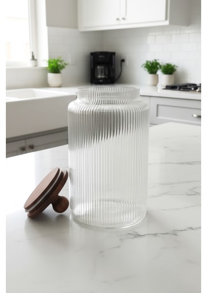 Valden Cam Akasya Vakum Kapaklı Saklama Kabı – Çay Kahve Bakliyat Kavanozu 1700 ml modelleri