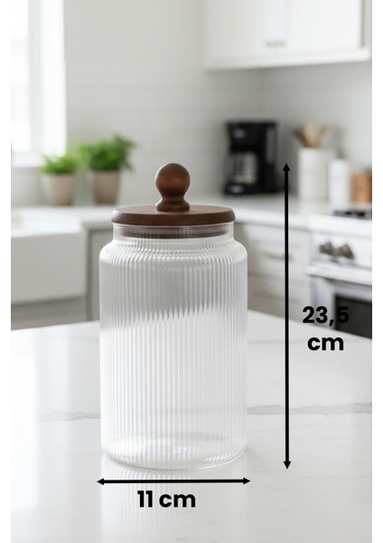 Valden Cam Akasya Vakum Kapaklı Saklama Kabı – Çay Kahve Bakliyat Kavanozu 1700 ml fırsatları