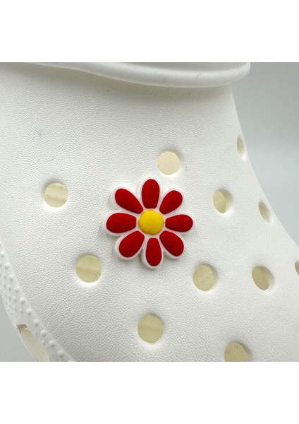 Terlik Süsü ve Aksesuarı , Çanta Süsü – Jibbitz 3D Renkli Papatya Logo Aksesuar