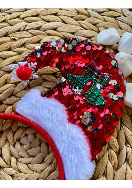 Yılbaşı Temalı Pullu Payetli Parlak Noel Baba Şapkası Figürlü Karışık Desenli Taç modelleri