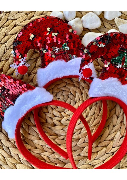 Yılbaşı Temalı Pullu Payetli Parlak Noel Baba Şapkası Figürlü Karışık Desenli Taç indirimleri