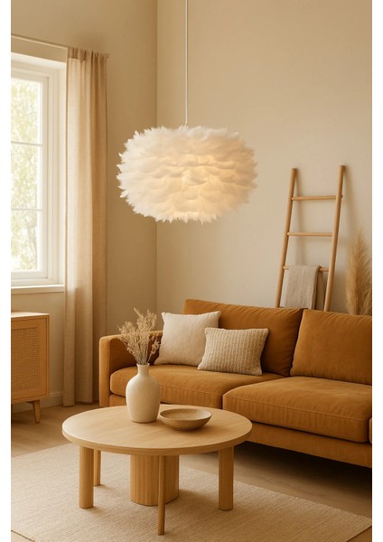 Flora Model Tüylü Kumaş Modern Estetik Tekli Sarkıt Avize modelleri