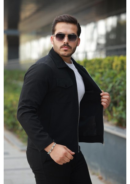 Slim Fit Erkek Fermuarlı Mevsimlik Ceket - 7423 modelleri