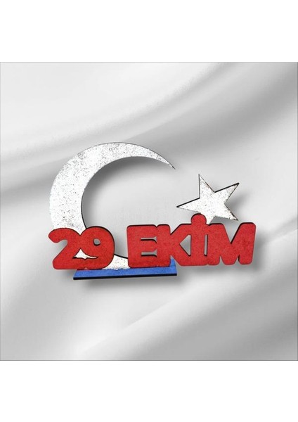 20 Adet 29 Ekim Ay Yıldız Ahşap Boyama Okul Dıy Etkinlik Aktivite Sanat 20 cm x 13 cm